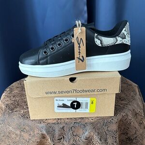 Seven7 Black and White Patterned Sneakers